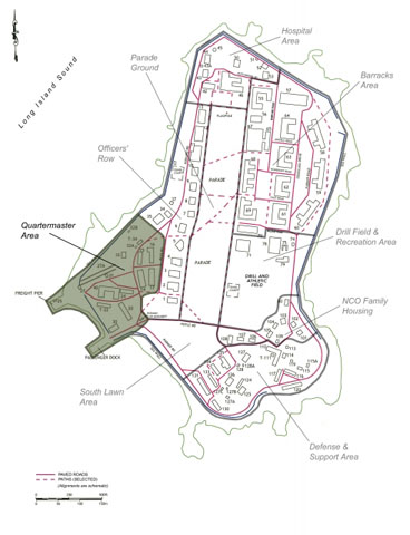 <p>Location of the Quartermaster Area at Fort Slocum.</p>