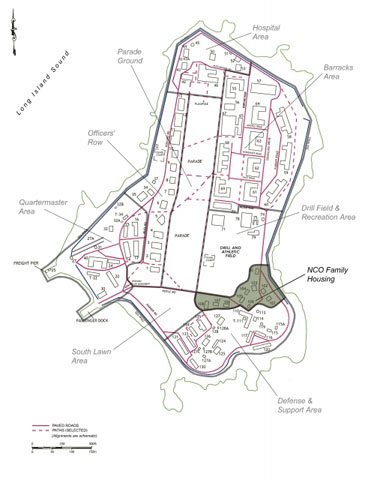 <p>Location of the Non-Commissioned Officers’ (NCO) Family Housing Area at Fort Slocum.</p>