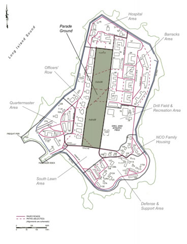 <p>Location of the Parade Ground at Fort Slocum.</p>