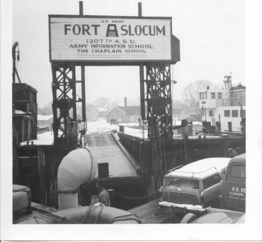 <p>Arriving at the Freight Pier, as seen from one of Fort Slocum&#39;s ferries, looking northeast, ca. 1963.</p>