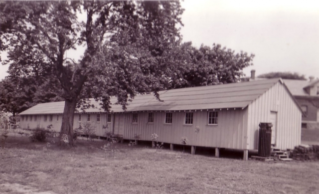 <p><strong>Army Standardized Expedient, 600-series</strong>: Temporary Storehouse (Building T-34; built 1917), view northeast, ca. 1939.</p>