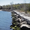 <p>The earliest section of seawall at Fort Slocum, completed in 1890, eastern shore of Davids Island, looking south, April 2006.</p>